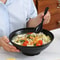 Pure Black Grande Striped Bowl HighCapacity Durable Tableware 5