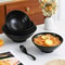 Pure Black Grande Striped Bowl HighCapacity Durable Tableware 3
