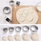 Premium Stainless Steel Round Biscuit Dumpling Cutter 5Piece Set DIY Pastry Dough Ring Mold 6