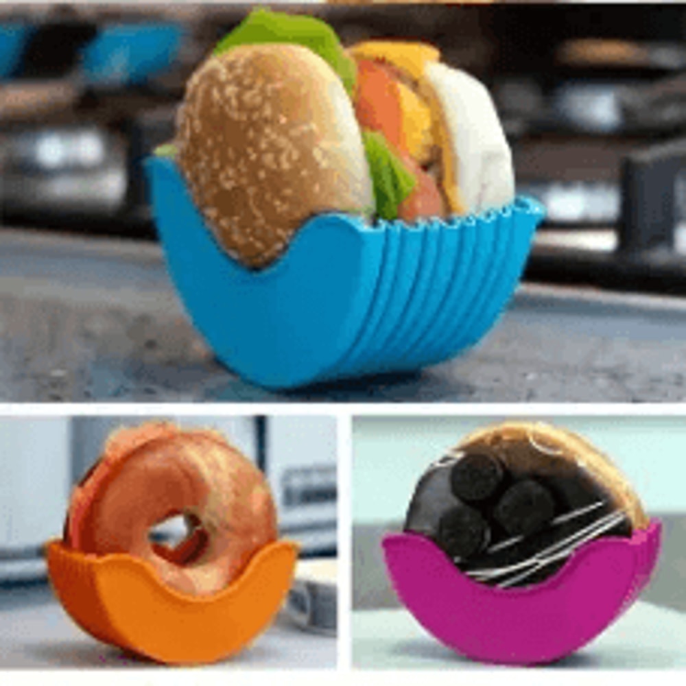 StackSafe Adjustable Burger Holder Set Flexible Silicone Hamburger Clips For Clean Easy Eating 1