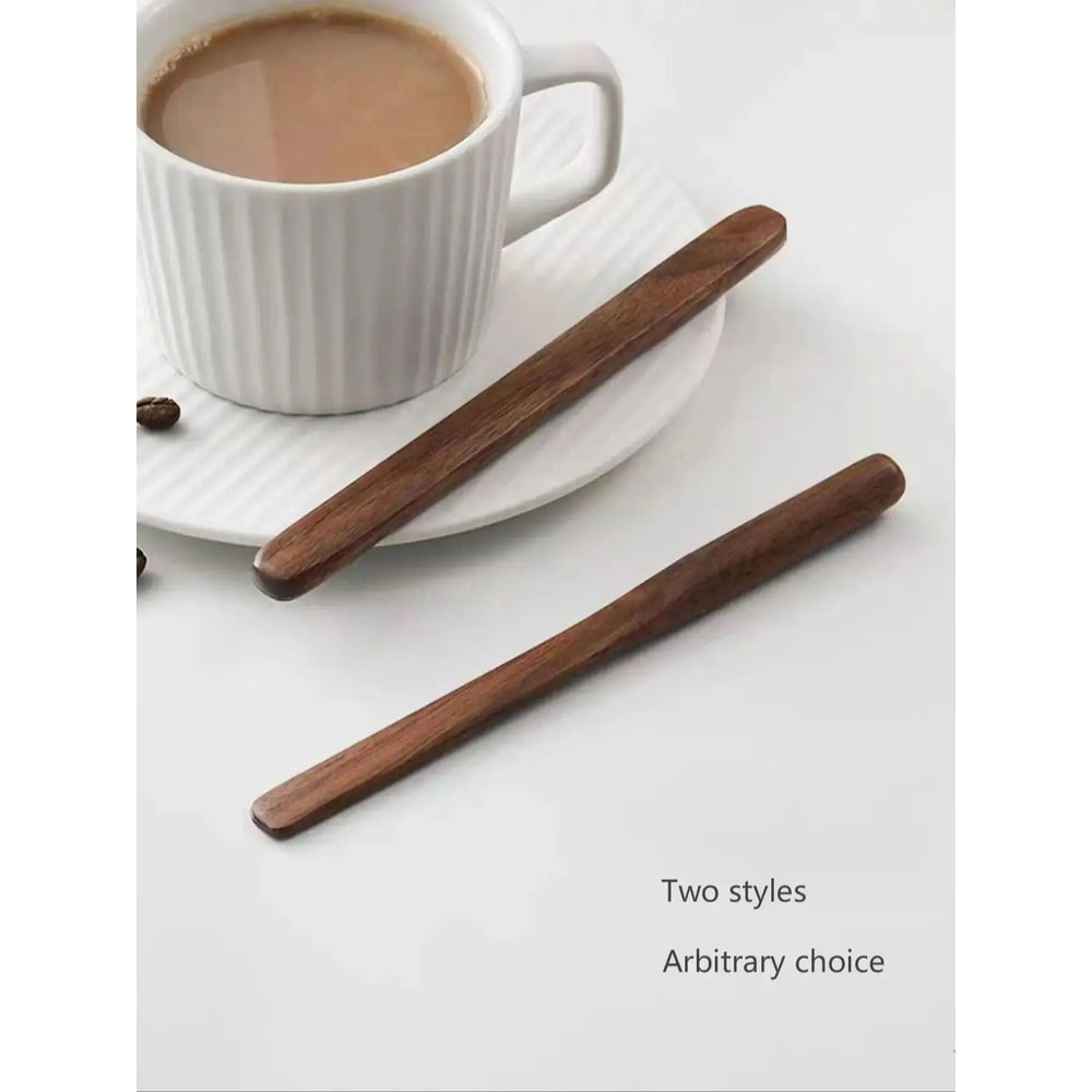 Walnut Wood LongHandle Mixing Spoon Creative Wooden Coffee Dessert Stirrer 1