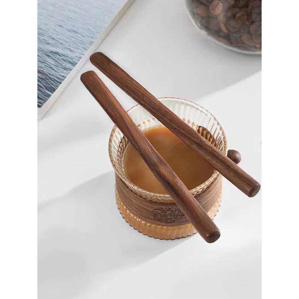 Walnut Wood LongHandle Mixing Spoon Creative Wooden Coffee Dessert Stirrer 4