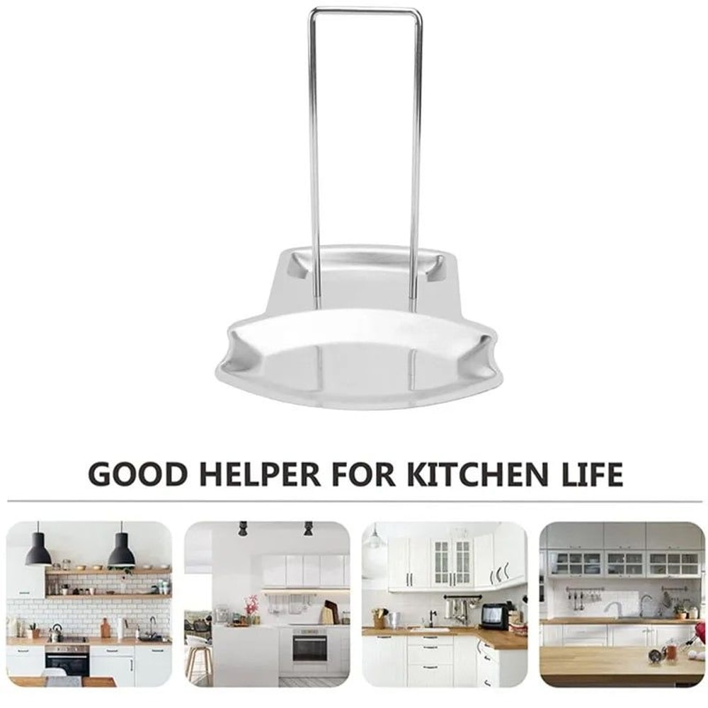 Sleek Stainless Kitchen Lid Spoon Organizer Rack 3
