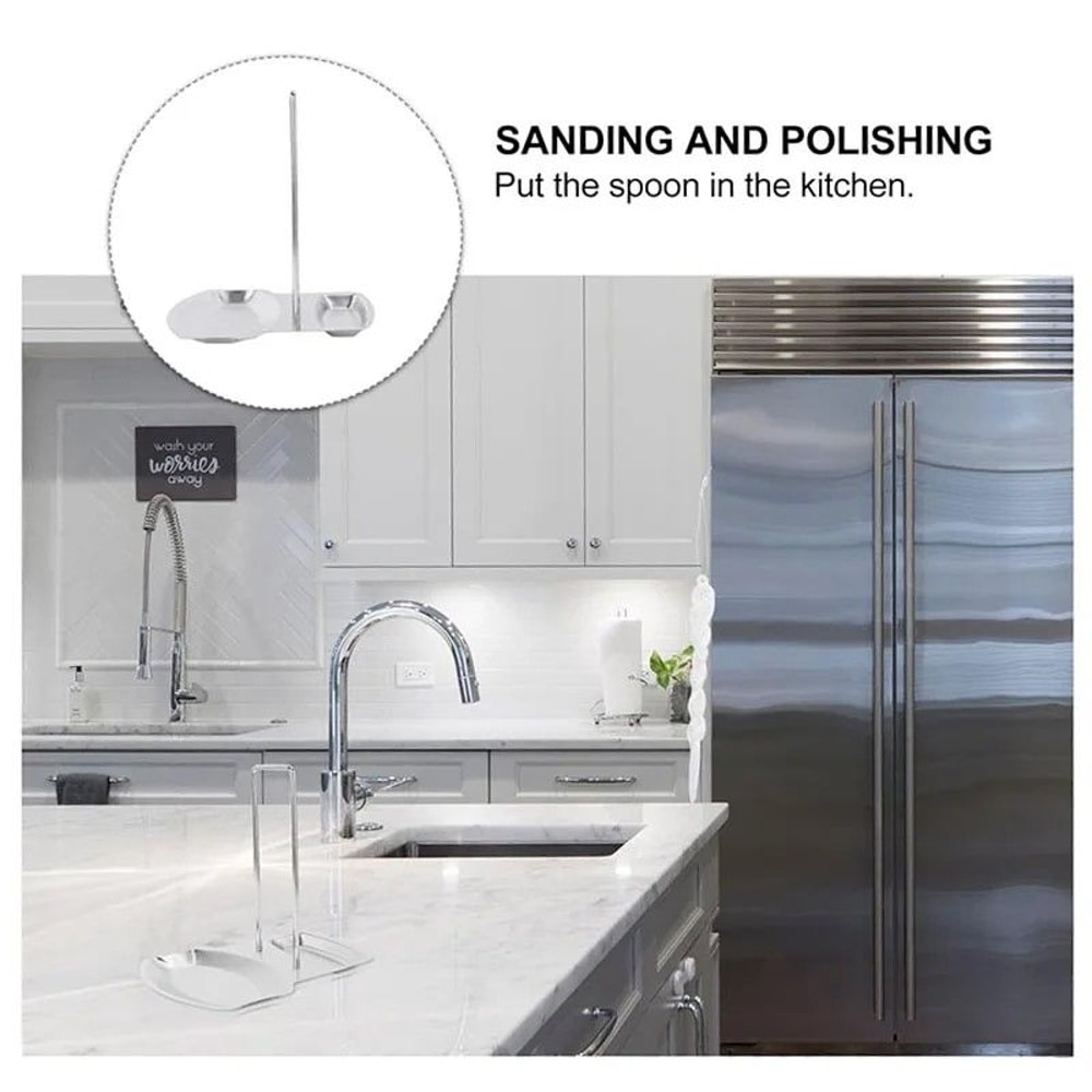 Sleek Stainless Kitchen Lid Spoon Organizer Rack 4