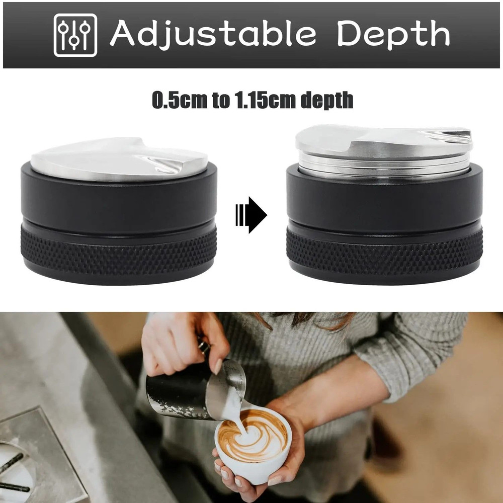 Premium Espresso Ground Leveler Distributor Tool Adjustable Depth Coffee Distribution Tool For 58