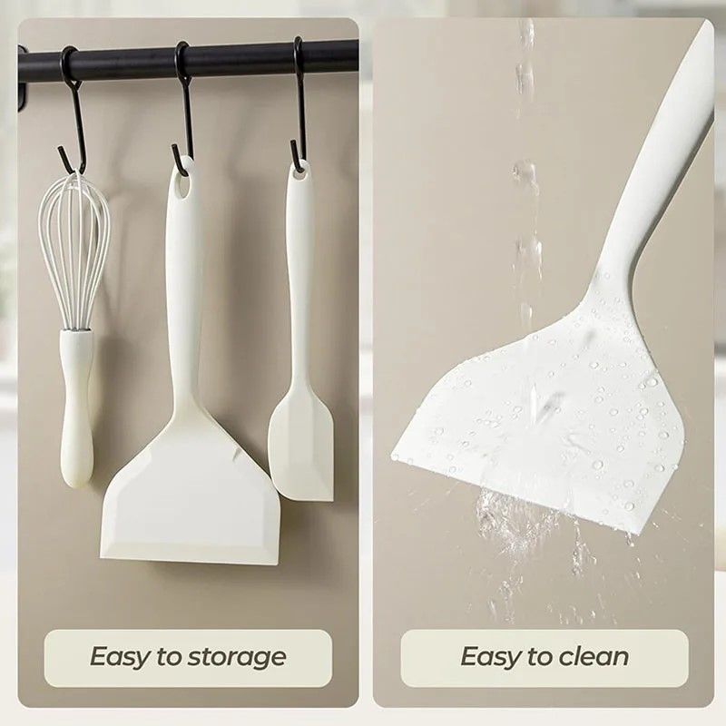 UltraWide Silicone Pancake Pizza Turner HeatResistant NonStick Spatula 1