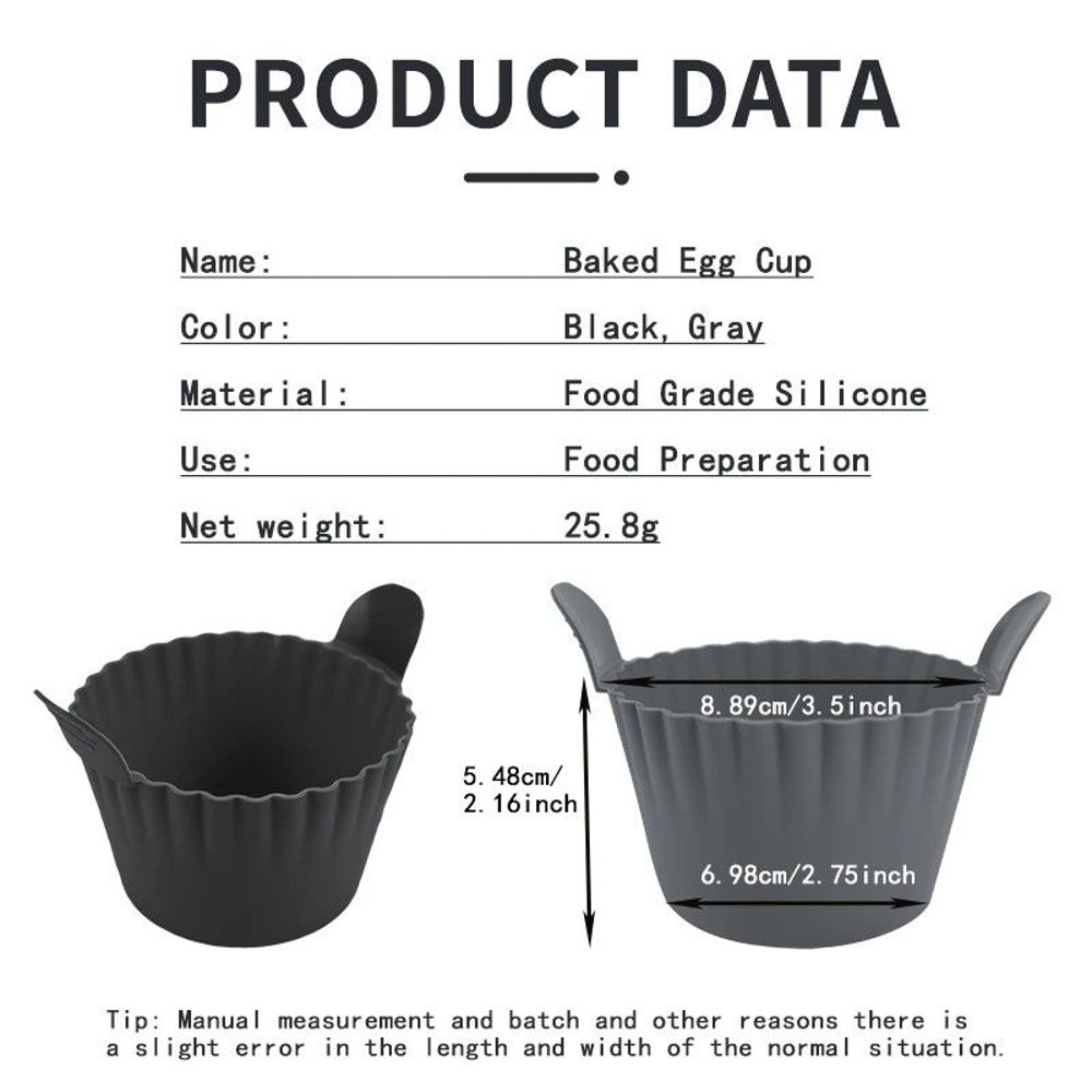 Silicone Air Fryer Egg Baking Cups Premium FoodGrade Egg Poacher For Air Fryer Oven Muffin Use 6