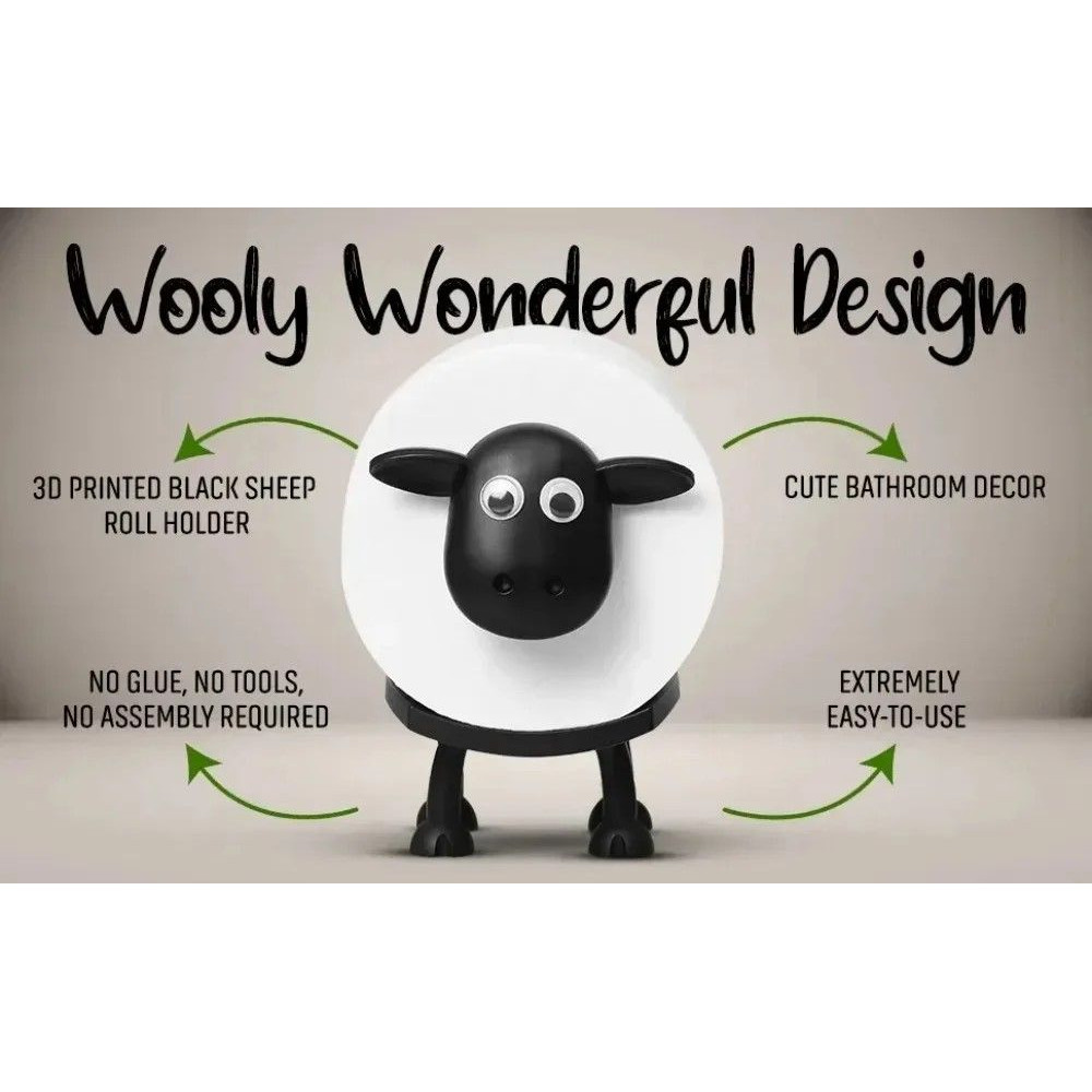 Sheepy StandUp Toilet Paper Holder Whimsical Freestanding Sheep Toilet Paper Holder Bathroom Deco