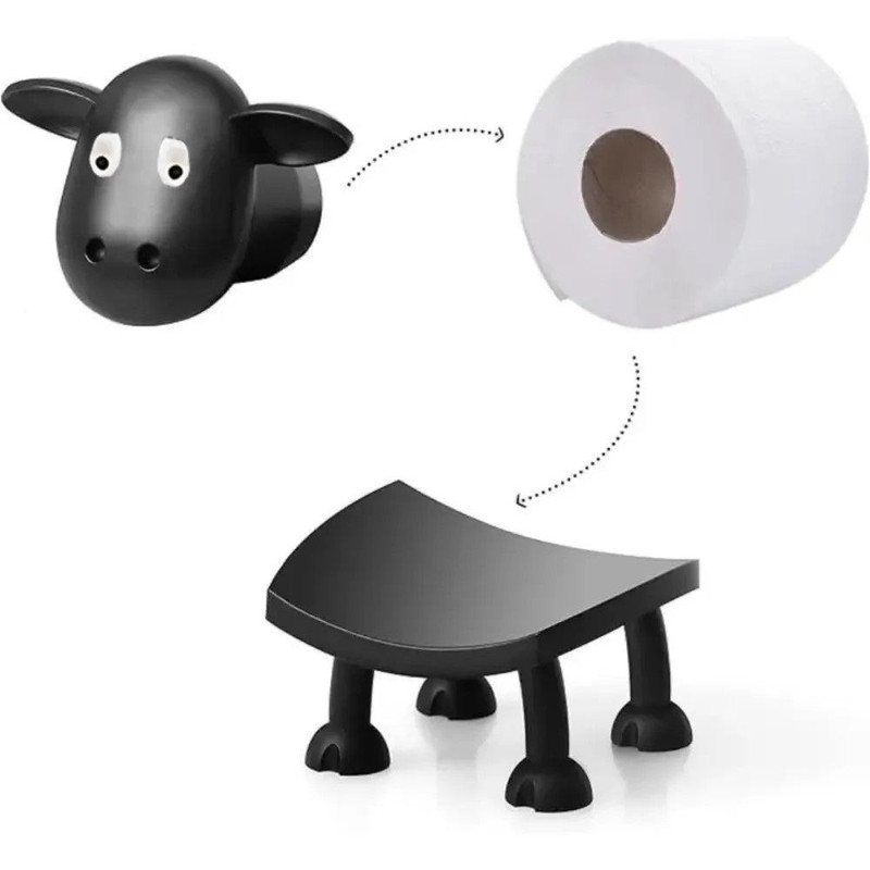Sheepy StandUp Toilet Paper Holder Whimsical Freestanding Sheep Toilet Paper Holder Bathroom Deco