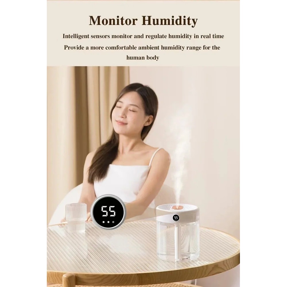 HomeMist DualSpray 2 L USB Humidifier With LED Display 2