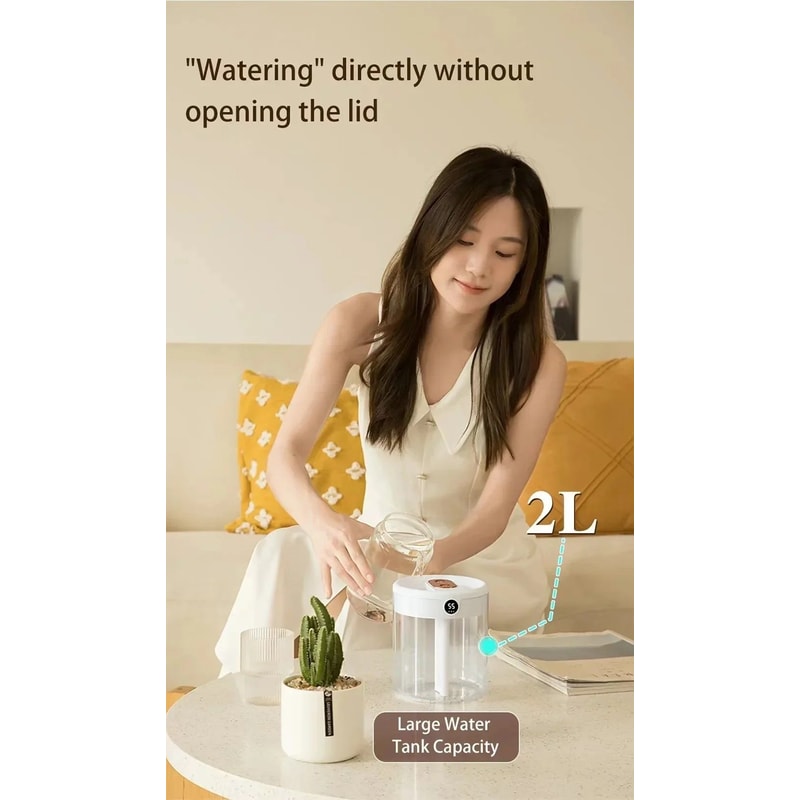 HomeMist DualSpray 2 L USB Humidifier With LED Display 3