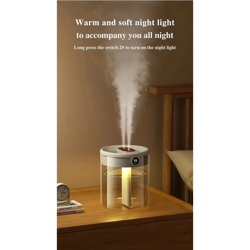 HomeMist DualSpray 2 L USB Humidifier With LED Display 6