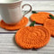 Cozy Pumpkin Crochet Coaster Set Handcrafted Autumn Drink Pads For Fall Farmhouse Decor Halloween