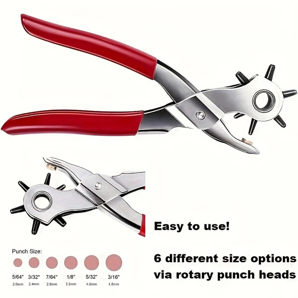 Heavy Duty Leather Hole Punch 6 Size Manual Leather Hole Puncher 6