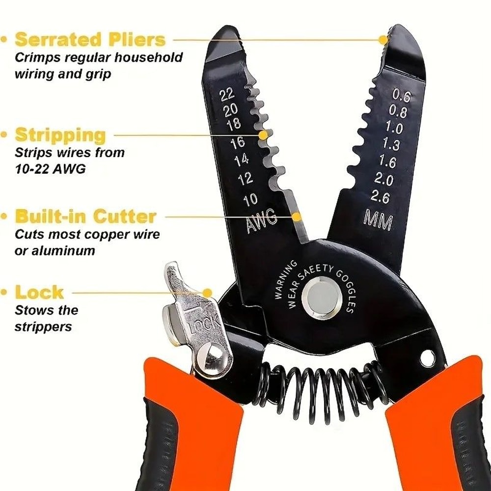 ProWire Master Electrician MultiFunction Stripper Crimper Tool 3