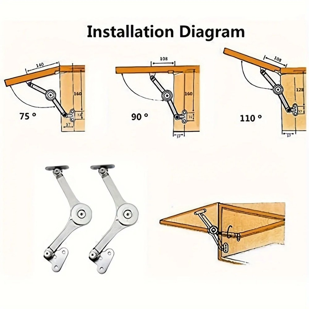 SatinNickel SoftClose Lid Support Hinge Premium Folding Lid Stay 5