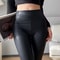 Sleek Warm HighWaist Matte PU Leather Leggings 0