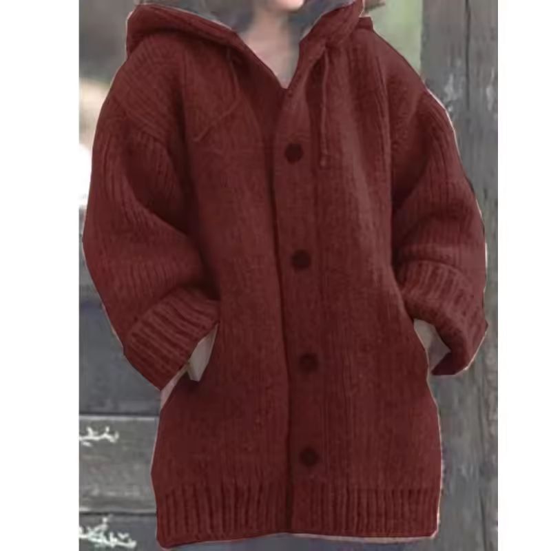 Warm Luxe Womens Chunky Knit ButtonDown Cardigan Coat With Pockets 3