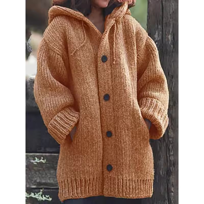 Warm Luxe Womens Chunky Knit ButtonDown Cardigan Coat With Pockets 8