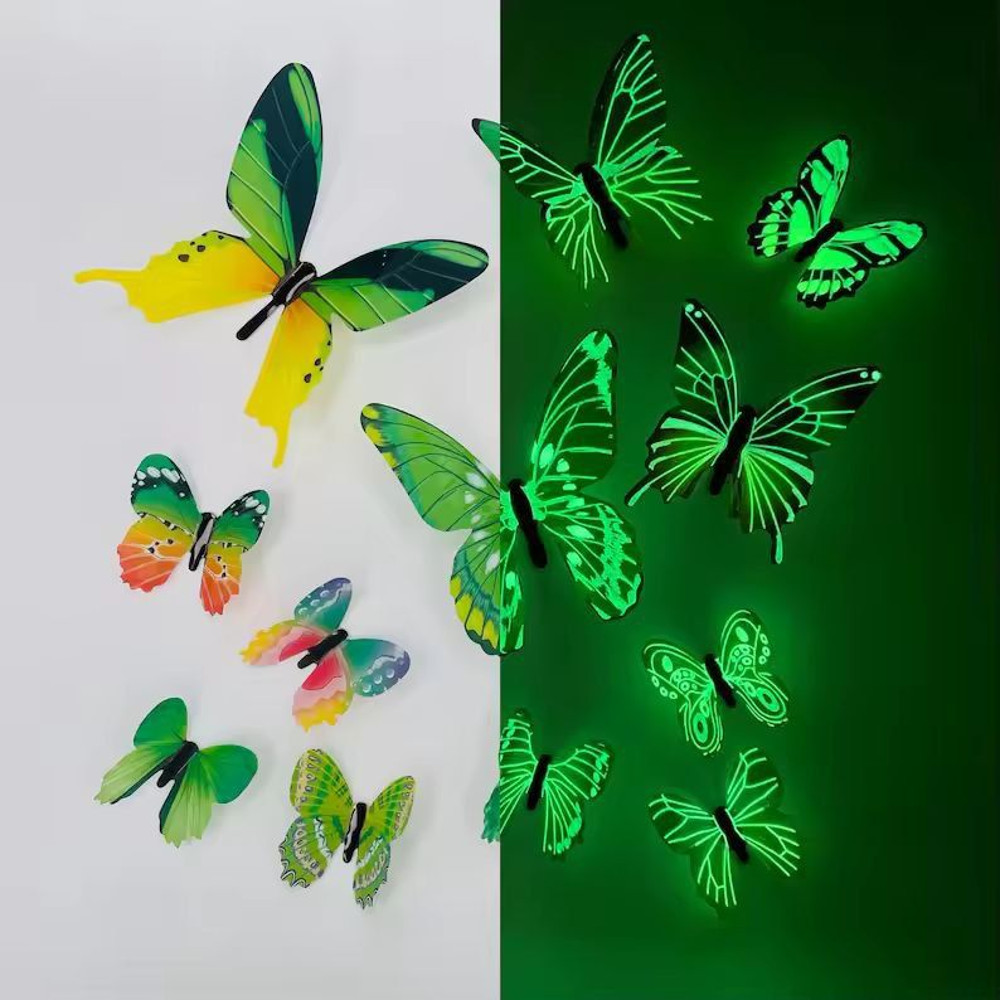 Luminous 3D Butterfly Wall Sticker Set 12Piece GlowUp DIY Home Decor 7