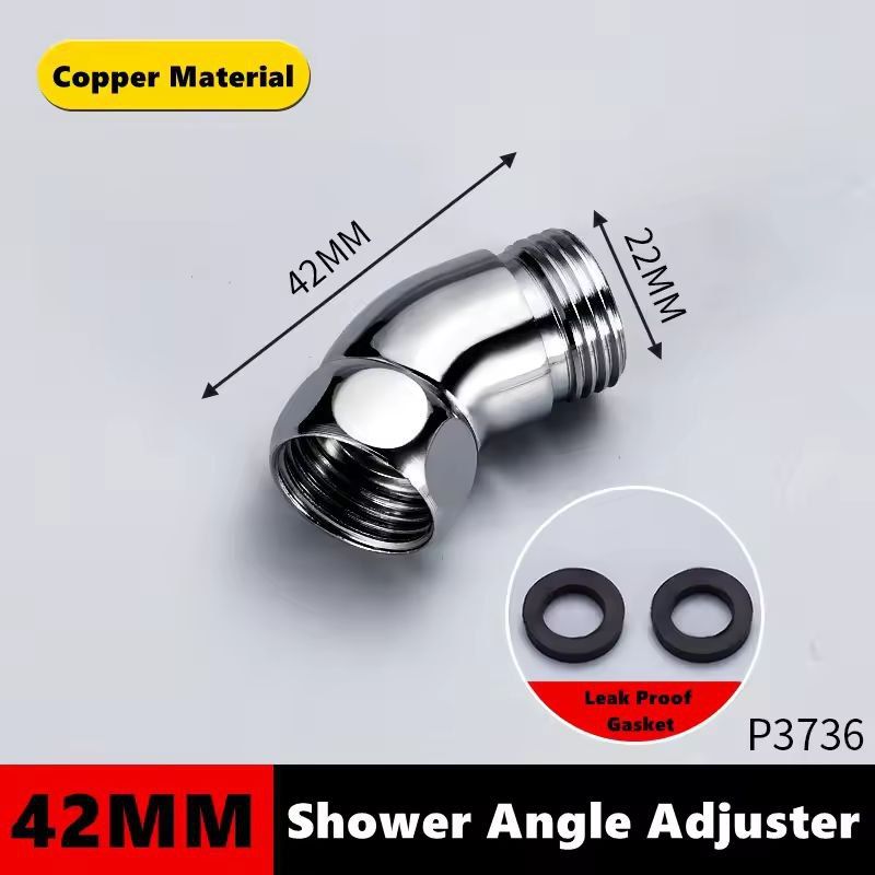 AdjustaTilt Premium Shower Arm Elbow Universal 135 Angle Adapter For Handheld TopSpray Heads 9