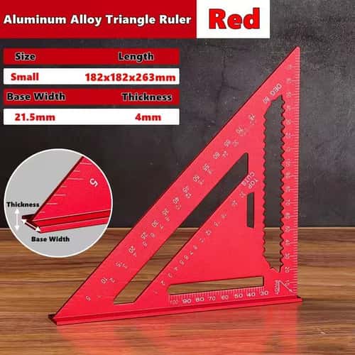 PrecisionCraft Aluminum Triangle Gauge – Multi-Function Woodworking Angle & Measuring Ruler