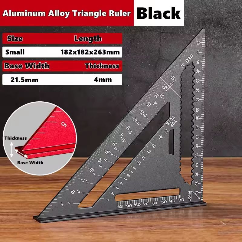 PrecisionCraft Aluminum Triangle Gauge MultiFunction Woodworking Angle Measuring Ruler 1