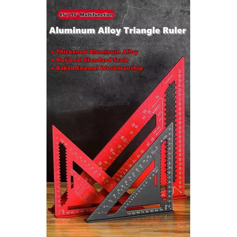 PrecisionCraft Aluminum Triangle Gauge MultiFunction Woodworking Angle Measuring Ruler 8