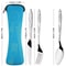 Urban Ease Stainless Steel Travel Cutlery Trio Knife Fork Spoon Set With Carry Case For Outdoor 5