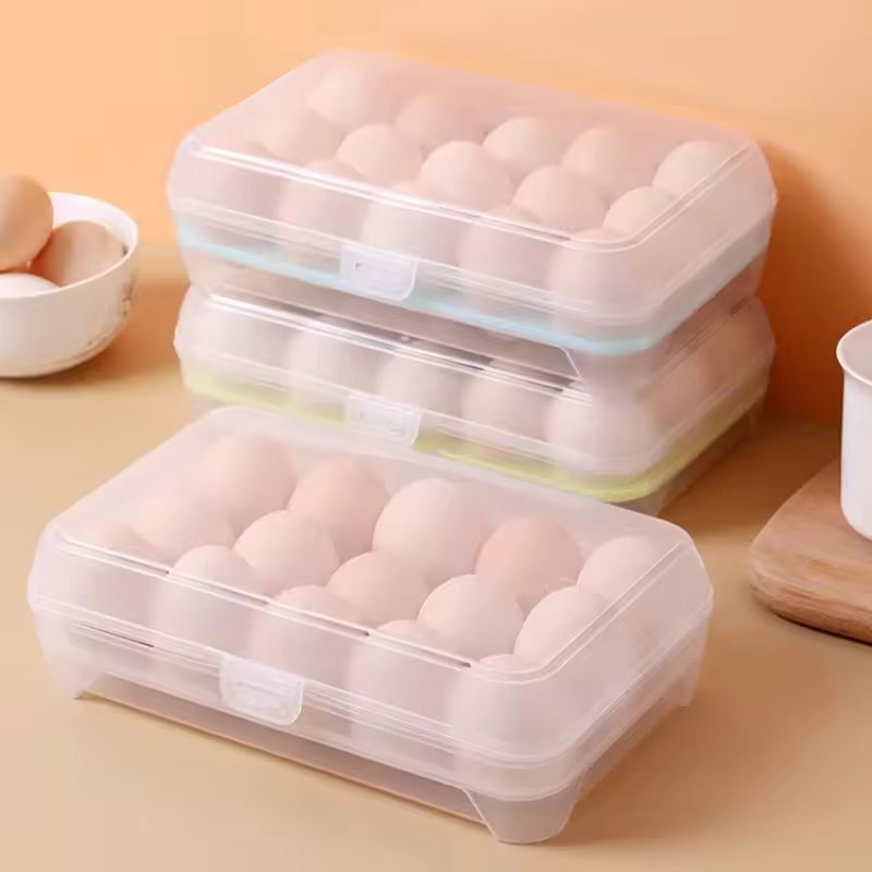 Refrigerator Egg Storage Box 15Grid Stackable Premium PP Egg Organizer Tray 0