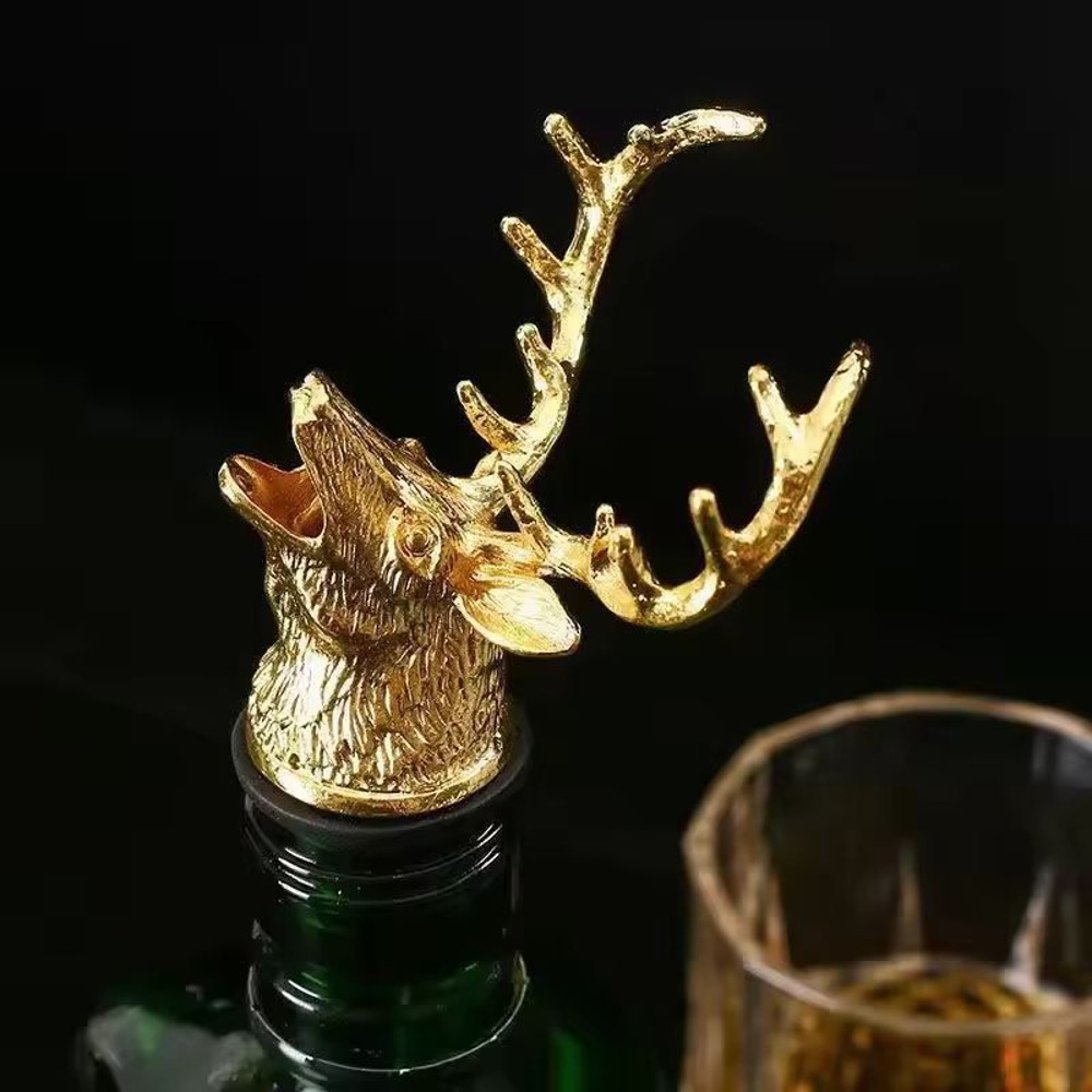 Elegant Deer Head Stainless Steel Wine Champagne Bottle Stopper Vacuum Seal Bar Accessory 6