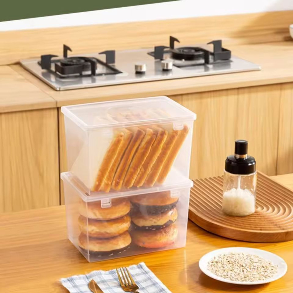 SmartLoaf Clear Kitchen Bread Storage Dispenser Premium Airtight Bread Box Fridge Organizer 3
