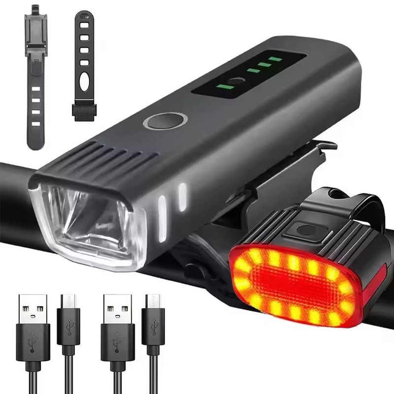 UltimateRide 1000 LM USB Rechargeable Bike Light Set Front Smart Sensor Rear 11
