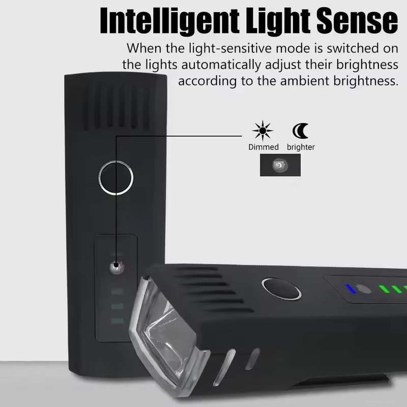 UltimateRide 1000 LM USB Rechargeable Bike Light Set Front Smart Sensor Rear 15