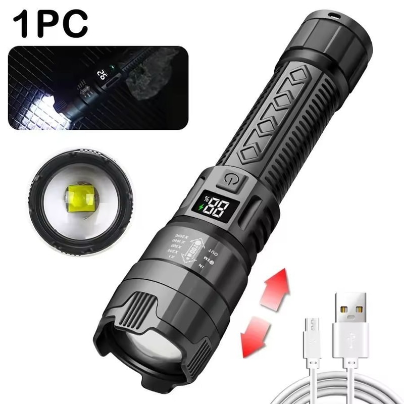 SuperBright 2000LM USB Rechargeable Tactical Flashlight 5