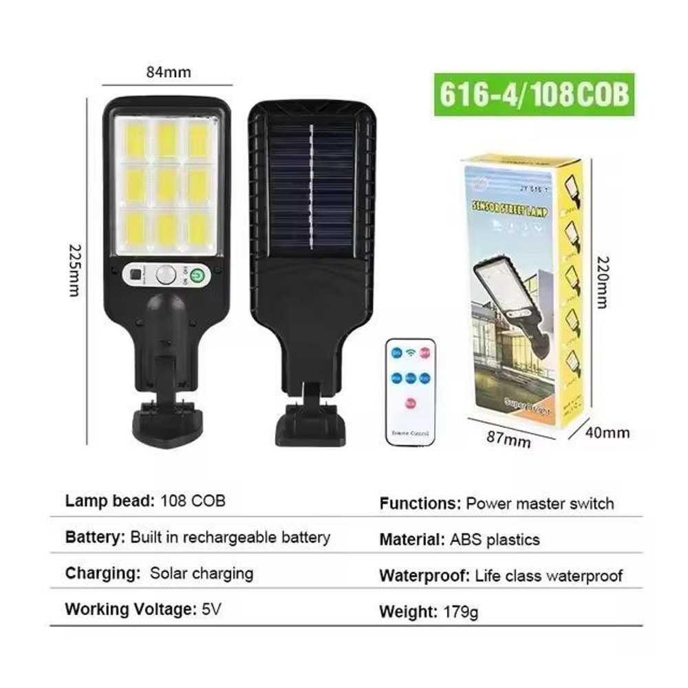 Solar Brilliance 108 COB Outdoor MotionSensor Street Wall Light 2