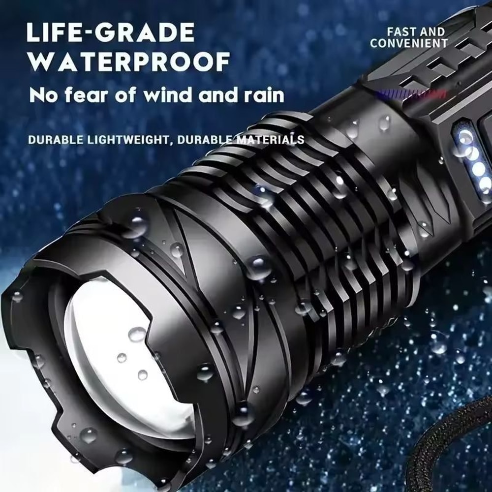 UltraBeam 2000M Rechargeable Tactical Flashlight 100000 LM Super Bright Zoom Torch 8