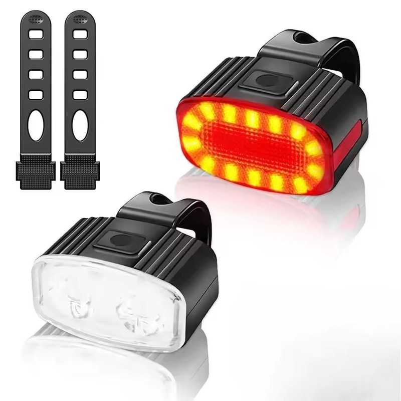 AllRound CycleGuard USBC Rechargeable Front Rear Bike Light Set 1