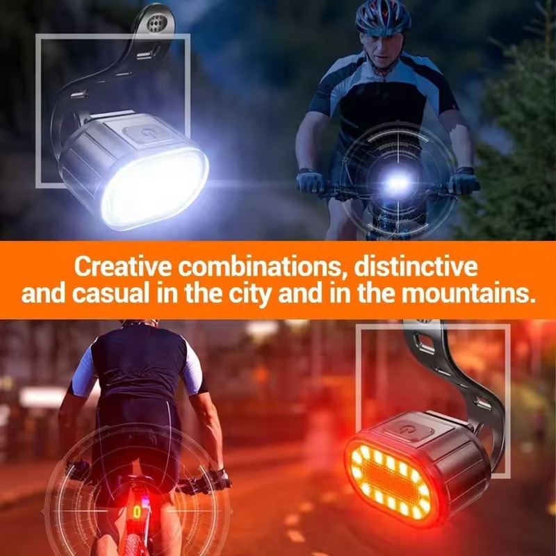 AllRound CycleGuard USBC Rechargeable Front Rear Bike Light Set 4