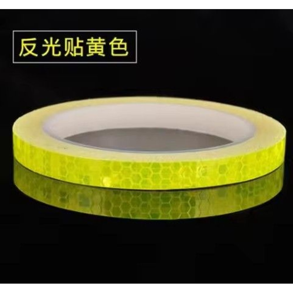 SafetyGlow 1cm By 8m Bike Reflective Tape Strips Fluorescent Visibility Tape For Bicycle Helmet H 4