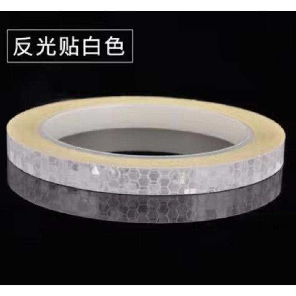 SafetyGlow 1cm By 8m Bike Reflective Tape Strips Fluorescent Visibility Tape For Bicycle Helmet H 6