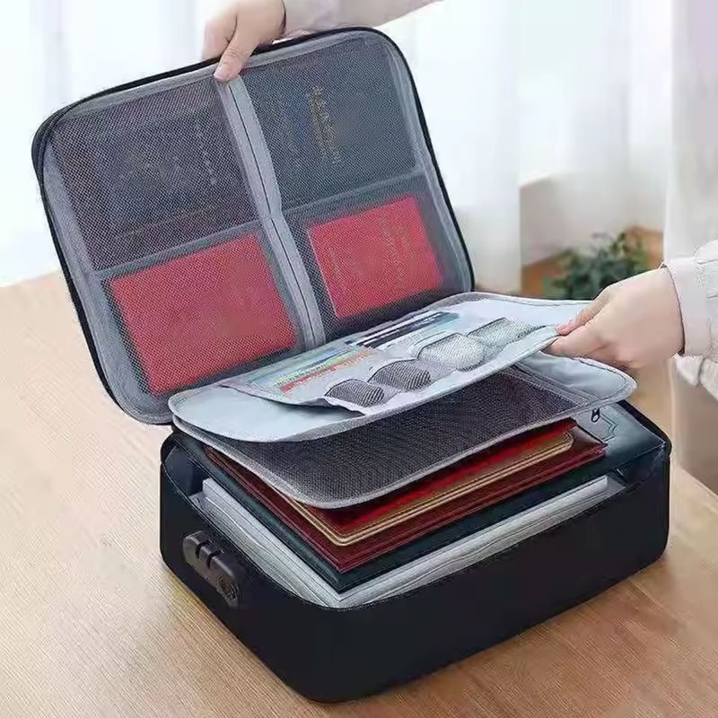 Smart Layer 3Tier Document Organizer Briefcase Secure MultiLayer File Bag For Documents Travel 3