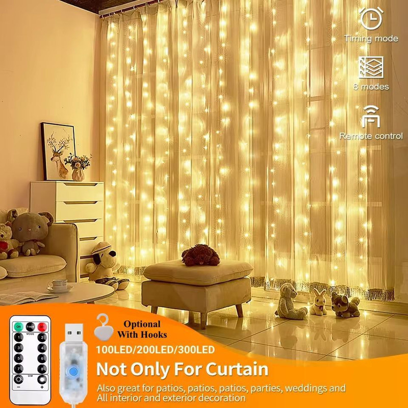 Enchanted Rainbow LED Curtain Lights USB Fairy String Lights For Bedroom Wedding Festive Decor 0