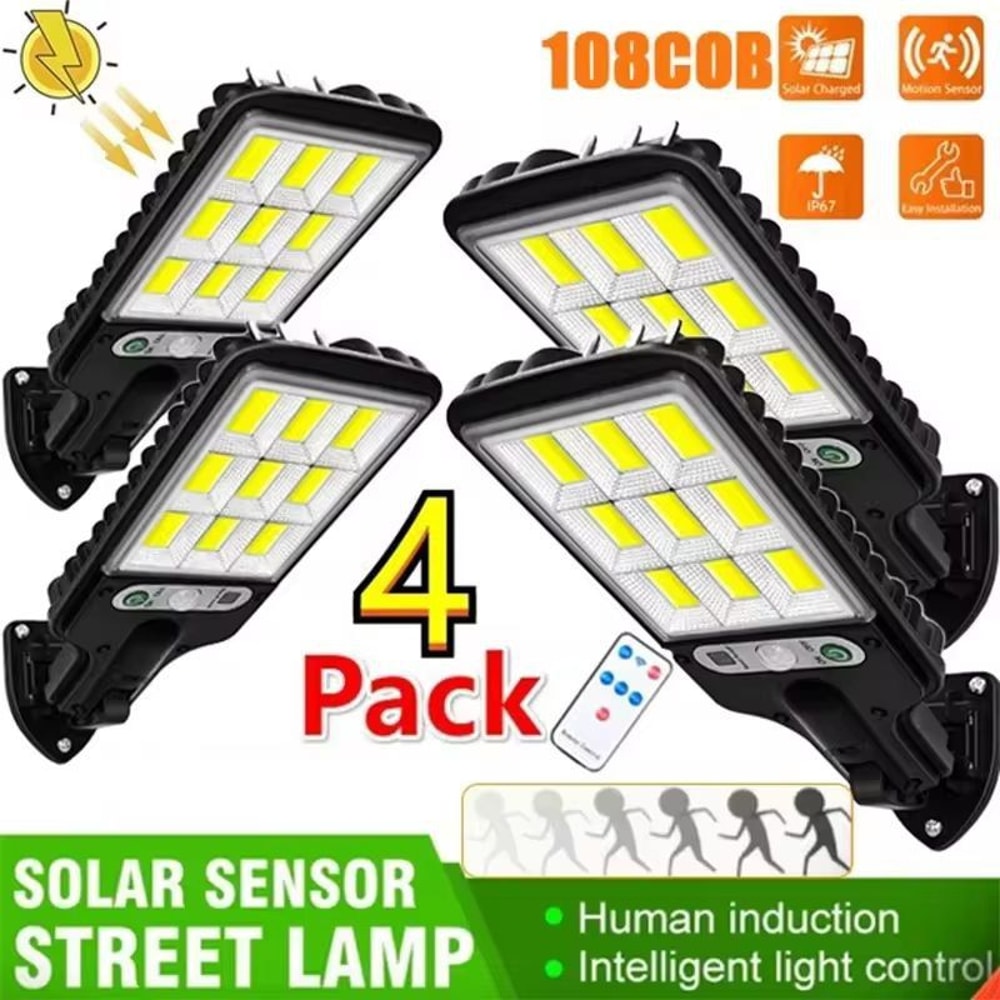SolarGuard Outdoor MotionSensor Solar Street Lamp 3Mode Pack 0