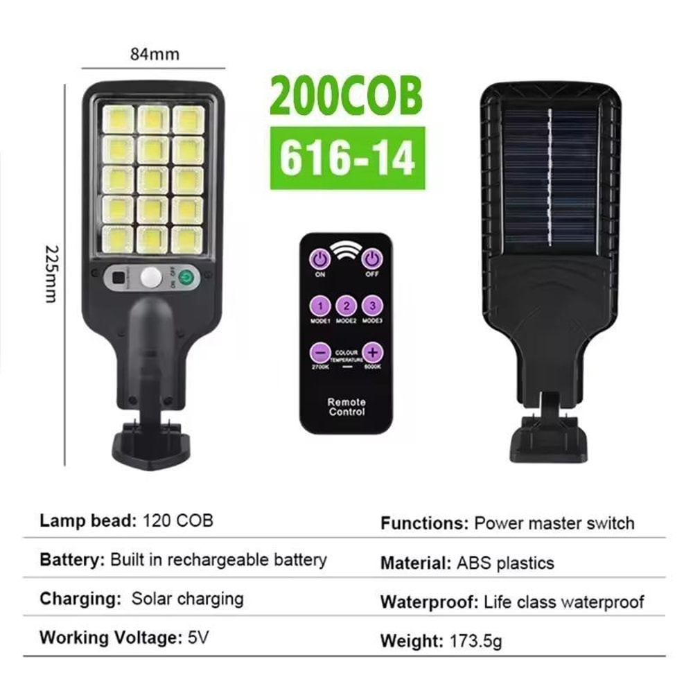 SolarGuard Outdoor MotionSensor Solar Street Lamp 3Mode Pack 8