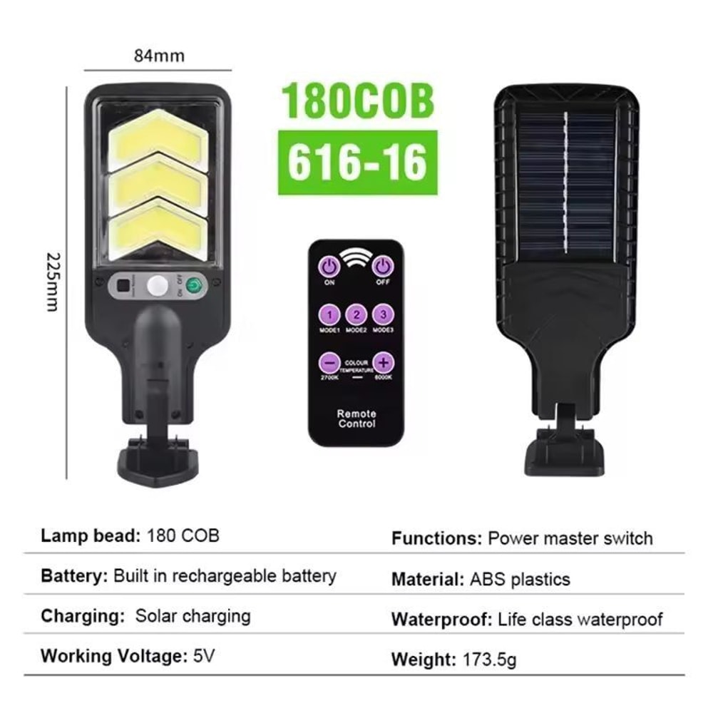 SolarGuard Outdoor MotionSensor Solar Street Lamp 3Mode Pack 9