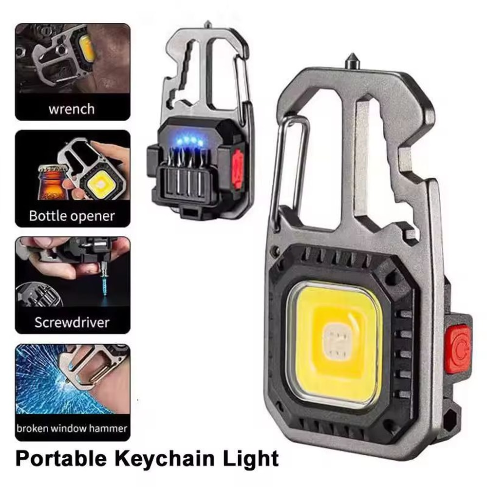 HeroLight Rechargeable Keychain Flashlight Multifunction COB 13 Pack 6