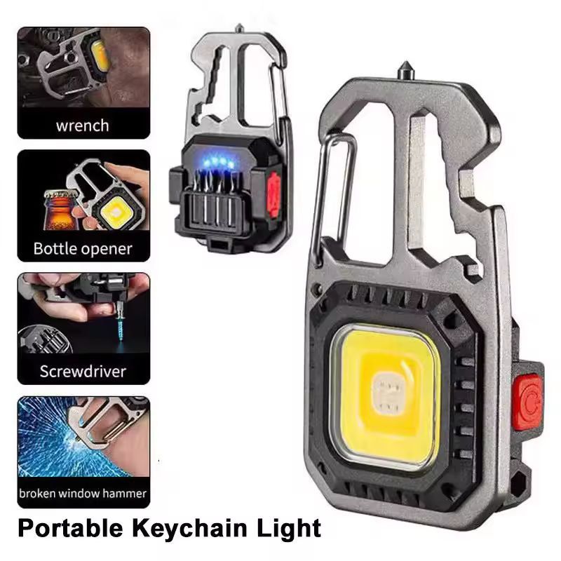 HeroLight Rechargeable Keychain Flashlight Multifunction COB 13 Pack 6
