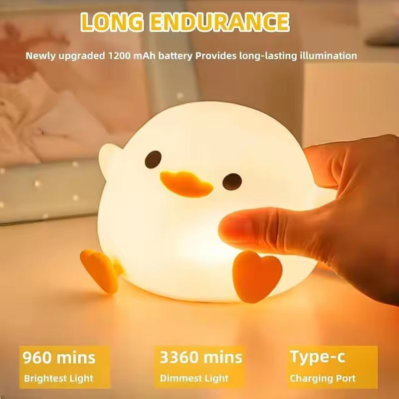 SoftGlow Silicone Touch Night Lamp For Kids Nursery USB Rechargeable Bedside Light 3