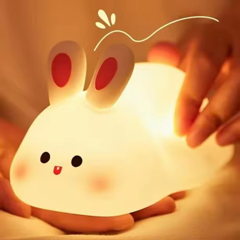 SoftGlow Silicone Touch Night Lamp For Kids Nursery USB Rechargeable Bedside Light 5